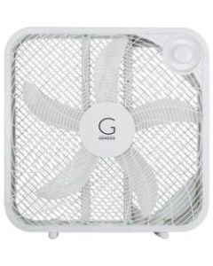Genesis 3-Speed Box Fan With Max Cooling Technology, 20in, White