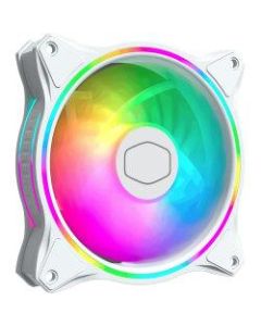 Cooler Master MasterFan MF120 Halo White Edition - 353.1 gal/min Maximum Airflow - 1800 rpm - 30 dB(A) Noise - Rifle Bearing - 4-pin PWM, 3-pin RGB - ARGB LED - Case, Processor, Chassis, Motherboard - 18.3 Year Life