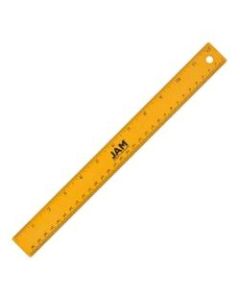 JAM Paper Non-Skid Stainless-Steel Ruler, 12in, Gold