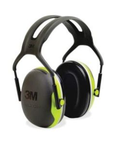 Peltor X4A Earmuffs - Lightweight, Comfortable, Cushioned, Adjustable Headband, Durable - Noise, Noise Reduction Rating Protection - Foam Liner, Steel - Black, Green - 1 / Each
