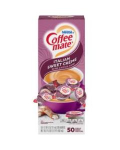 Nestle Coffee-mate Liquid Creamer, Italian Sweet Creme Flavor, 0.375 Oz Single Serve x 50