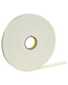 3M Double Sided Foam Tape, 0.5in x 72 Yd., Off-White, Case Of 18