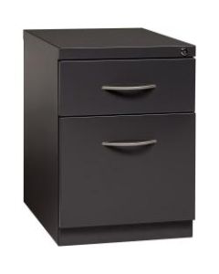 Lorell Premium 20inD Vertical 2-Drawer Mobile Pedestal File Cabinet, Charcoal