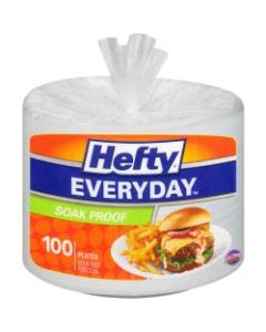 Hefty Everyday Soak Proof 7in Plates - 8.88in Diameter Plate - Foam - Disposable - White - 100 Piece(s) / Pack