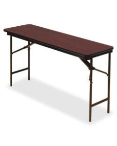 Iceberg Premium Wood Laminate Folding Table, Rectangular, 72inW x 18inD, Mahogany/Brown