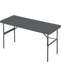 Iceberg IndestrucTable TOO 1200-Series Folding Table, 60inW x 24inD, Charcoal Gray