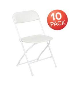 Flash Furniture Hercules Premium Folding Chairs, Set Of 10 Folding Chairs, White