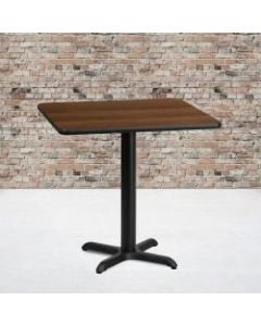 Flash Furniture Square Hospitality Table With X-Style Base, 31-1/8inH x 30inW x 30inD, Walnut/Black