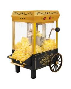Nostalgia Electrics Vintage Popcorn Cart, Black/Gold