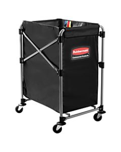 Rubbermaid Collapsible X-Cart, 4-Bushel, 24inH x 20 5/16inW x 24 1/8inD, Black