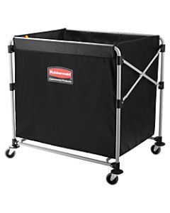 Rubbermaid Collapsible X-Cart, 8-Bushel, 34 5/8inH x 24 1/8inW x 35 3/4inD, Black