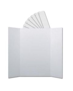 Flipside Corrugated Project Board & Header Sets, 36in x 48in, White, Pack Of 24 Sets