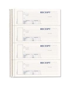 Rediform Wirebound Money Receipt Book, 3-Part, Carbonless, 2 3/4in x 7in, Set Of 120