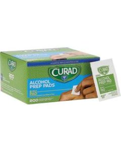 CURAD Sterile Alcohol Prep Pads, 1in x 1in, White, Box Of 200 Pads