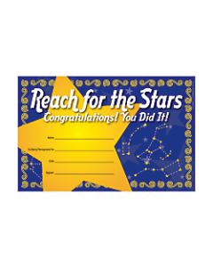 Barker Creek Blank Award Certificates, Reach For The Stars, 8 1/2in x 5 1/2in, Pack Of 30