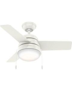 Hunter Fan Aker with Led Light 36 Inch - 3 Blades - 36in Diameter - 3 Speed - Reversible Blades, Reversible Motor, Energy Efficient - 15.7in Height - Glass Shade