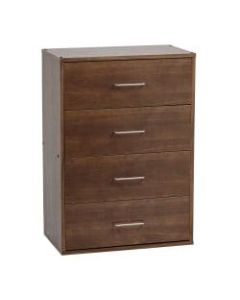 IRIS 4-Drawer Dresser, 32-15/16inH x 23-1/4inW x 13-13/16inD, Brown