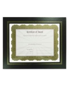 NuDell Flat Leatherette Document Frames - Holds 11in x 8.50in Insert - Desktop - Horizontal, Vertical - Easel Back, Hanger - 2 / Pack - Leather, Plastic - Black