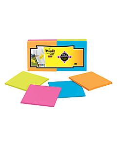 Post-it Super Sticky Full Stick Notes, 3in x 3in, Rio De Janeiro Color Collection, Pack Of 12 Pads