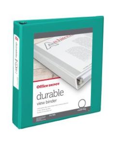 Office Depot Brand Durable View Round-Ring Binders, 1-1/2in Round Rings, Teal