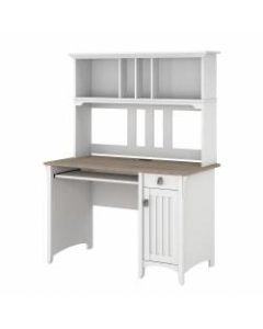 Bush Furniture Salinas Small Computer Desk with Hutch, Shiplap Gray/Pure White, Standard Delivery