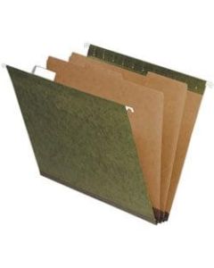 Pendaflex Hanging File Folders With Dividers, 2 Dividers, Letter Size, Standard Green, Pack Of 10