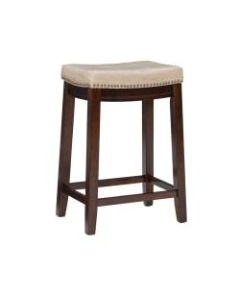 Linon Home Decor Products Walker Counter Stool, Jute/Dark Brown