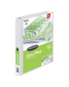 Wilson Jones CleanView Poly 3-Ring Binder, 1in Round Rings, White