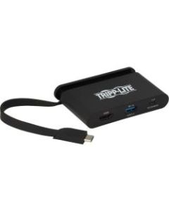 Tripp Lite USB C Multiport Adapter Converter 4K w/ /HDMI, Gigabit Ethernet, USB-A Hub, PD Charging, Storage Cable Thunderbolt 3 Compatible - for Notebook/Tablet PC/Desktop PC/Smartphone - 100 W - USB 3.1 Type C - 3 x USB Ports