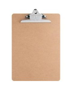 Business Source Hardboard Clipboard - 8 1/2in x 11in - Hardboard - Brown - 1 Each