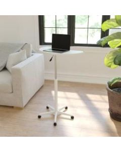 Flash Furniture Sit To Stand Mobile Laptop Computer Desk, 36-1/2inH x 25-1/2inW x 22-1/2inD, White