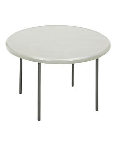 Iceberg Indestruct-Table Too Round Folding Table, 29inH x 48inD, Platinum/Gray