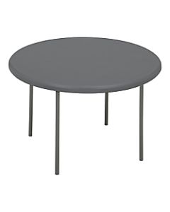 Iceberg Indestruct-Table Too Round Folding Table, 29inH x 48inD, Charcoal/Gray