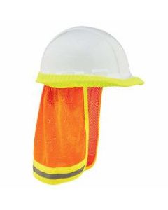 Ergodyne GloWear 8005 High-Visibility Hard Hat Reflective Mesh Neck Shade, Orange