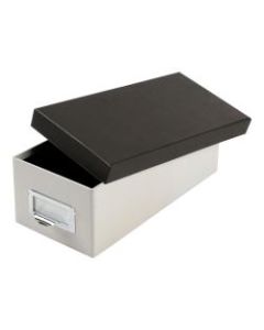 Oxford Index Card Storage Box, 3in x 5in, Marble White/Black