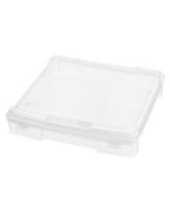 IRIS Portable Project Cases, 14-1/4in x 14-3/8in x 3-1/8in, Clear, Pack Of 6 Cases