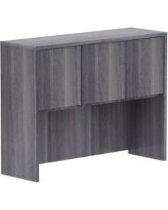 Lorell Weathered Charcoal Laminate Desking - 48in x 15in x 36in - Drawer(s)3 Door(s) - Material: Polyvinyl Chloride (PVC) Edge - Finish: Weathered Charcoal Laminate