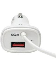 Tripp Lite Dual USB Car Charger w/ Quick Charge 2.0 for Tablets Smartphones - 12 V DC Input Voltage - 5 V DC, 9 V DC, 12 V DC Output Voltage - 2.40 A Output Current
