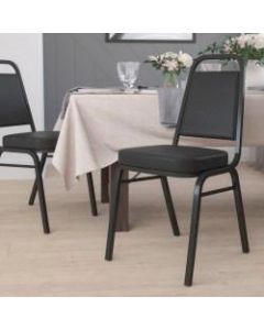 Flash Furniture HERCULES Series Trapezoidal-Back Stacking Banquet Chair With 2-1/2in Thick Seat, Black
