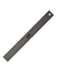 JAM Paper Non-Skid Stainless-Steel Ruler, 12in, Gray