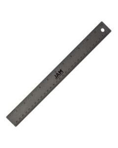 JAM Paper Non-Skid Stainless-Steel Ruler, 12in, Gray
