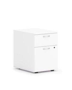 HON Mod Mobile Pedestal - 15inW - 20in x 20in x 15in - 2 x Box Drawer(s), File Drawer(s) - Material: Steel Ball Bearing - Finish: White