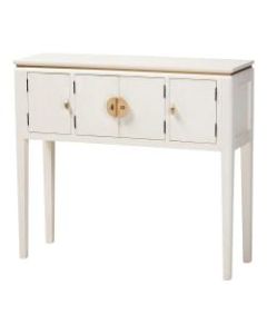 Baxton Studio 4-Door Wood Console Table, 33-1/2inH x 37-7/16inW x 11-1/4inD, White