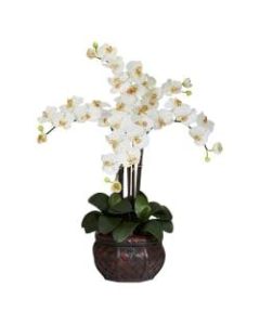 Nearly Natural 31inH Silk Phalaenopsis Arrangement With Decorative Pot, Cream
