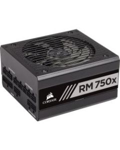 Corsair RMx Series RM750x (2018) - 750 Watt 80 PLUS Gold Certified Fully Modular PSU - Internal - 120 V AC, 230 V AC Input - 3.3 V DC @ 25 A, 5 V DC @ 25 A, 12 V DC @ 62.5 A, 12 V DC @ 800 mA, 5 V @ 3 A Output - 750 W - 1 +12V Rails - 1 Fan(s)