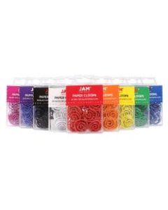 JAM Paper Paper Clips, Papercloops, 1in, 25-Sheet Capacity, Assorted Colors, 50 Paper Clips Per Pack, Case Of 9 Packs