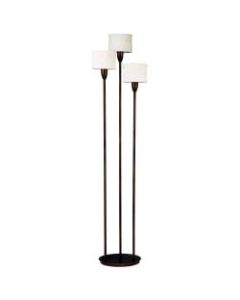 Kenroy Home Crush Torchiere Floor Lamp, 75inH, White Shade/Oil-Rubbed Bronze Base