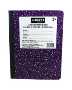 Sargent Art Composition Books, 7-1/2in x 9-3/4in, Wide Ruled, 200 Pages (100 Sheets), Purple, Pack Of 12 Notebooks