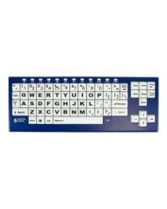 Ablenet BigBlu VisionBoard Large Keys Bluetooth Black Print on 1-in/2.5-cm White Keys - Wireless Connectivity - Bluetooth - Mac, Android, iOS, Windows, Chrome OS, PC - Blue, Black, White