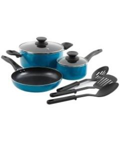 Gibson Home Palmer 8-Piece Cookware Set, Turquoise